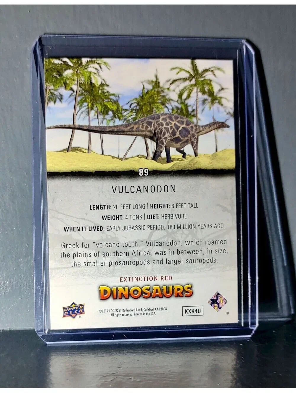 2015 Upper Deck Dinosaurs Vulcandon Extinction Red Parallel #89 Card